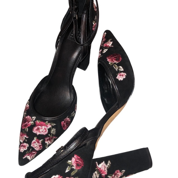 White House Black Market Embroidered Heels size 10 - Picture 6 of 11